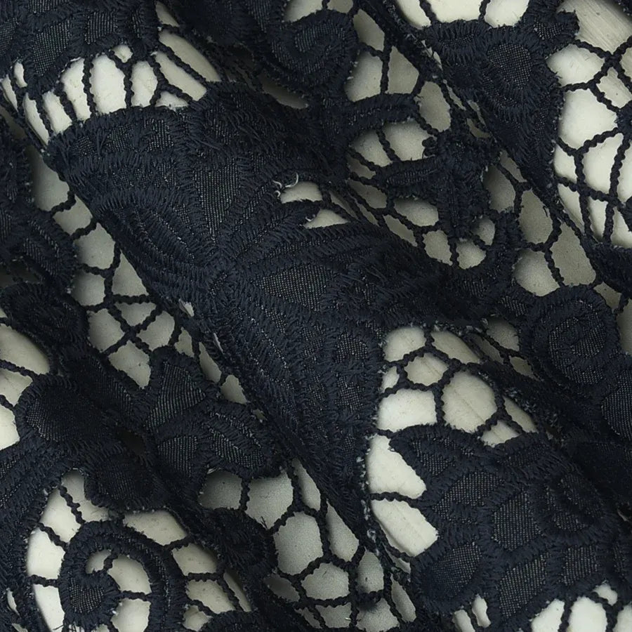 Denim Crosia Embroidery Fabric