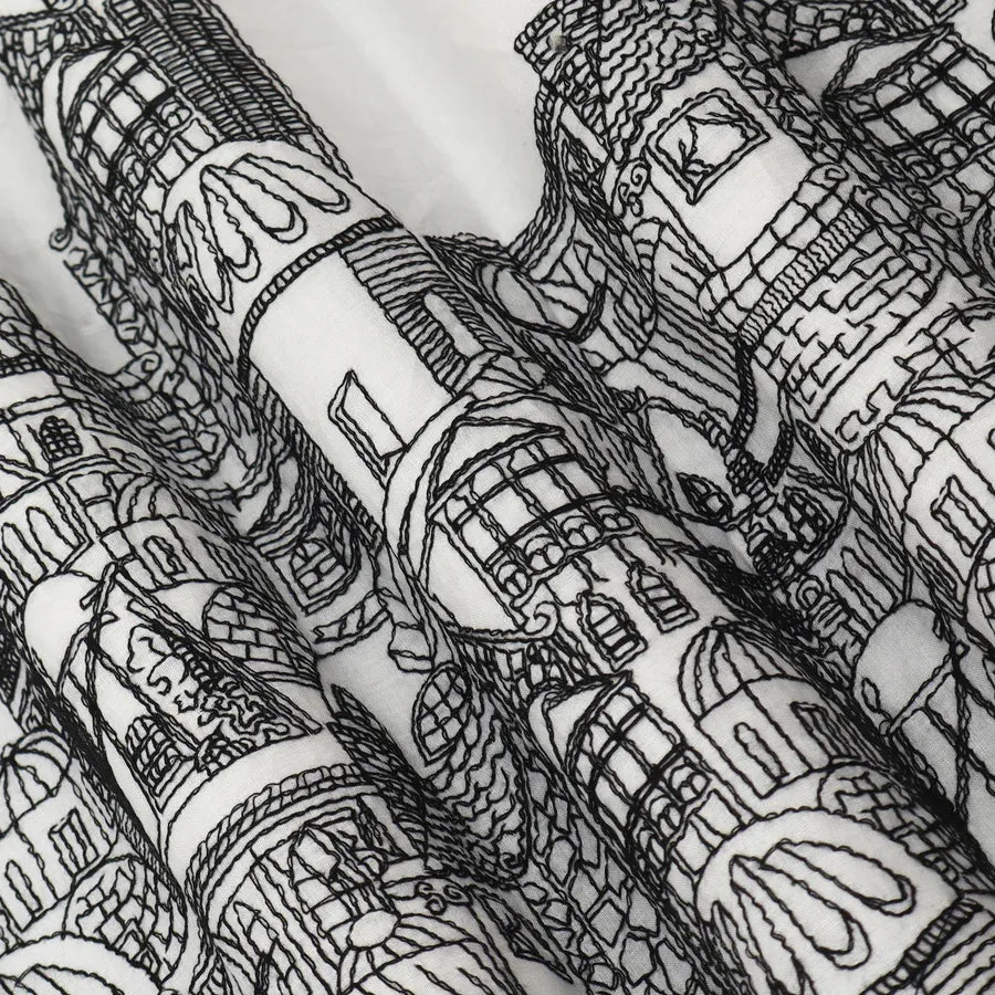 Cotton Border Embroidery Fabric